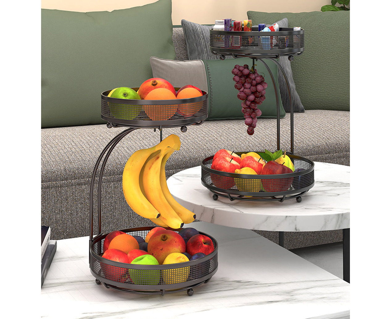 2-Tier Fruit Basket and Banana Hanger – CuttleLab