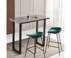 1x Rectangular High Bar Table 120x60CM Faux Marble Pietra Grey with Black Metal legs For Stool Kitchen Pub Bistro