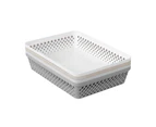 18 x WHITE PLASTIC DIAMOND STORAGE ORGANISER TRAYS Basket Container Bin Box Tray Crate Storage Baskets Shelf Closet Pantry BPA free