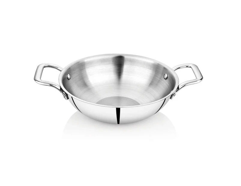Embassy Stainless Steel Thickply Kadai - Size 13 -24cm