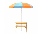 Kids Outdoor Table and Chairs Picnic Bench Set Umbrella Water Sand Pit Box