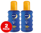 2 x Nivea Sun Ultra Beach Protect Sunscreen Spray SPF50+ 200mL