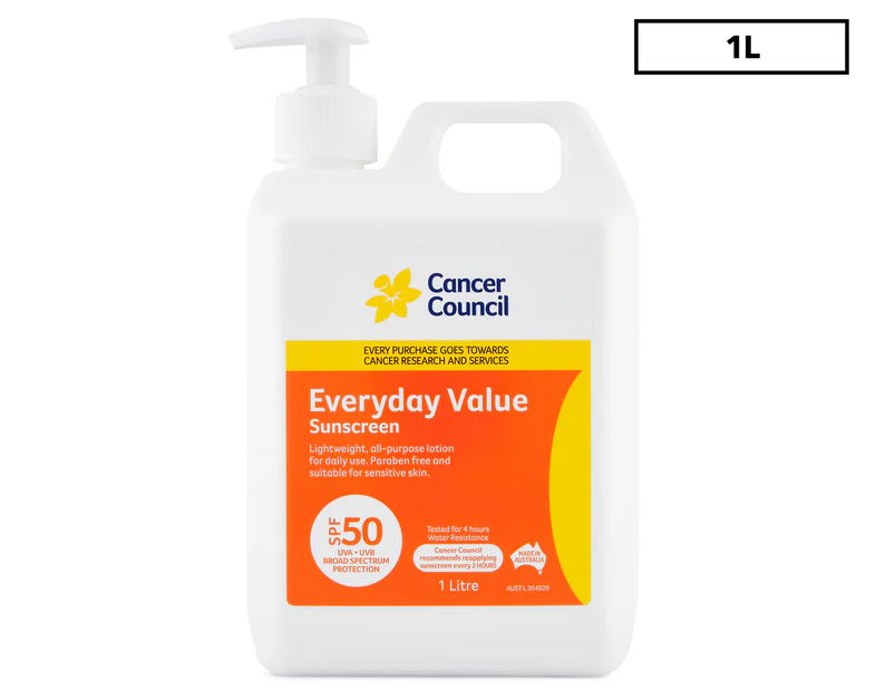 Cancer Council Everyday Value Sunscreen SPF50+ 1L