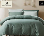 Daniel Brighton Stone Washed Cotton Single Bed Quilt Cover Set - Olive