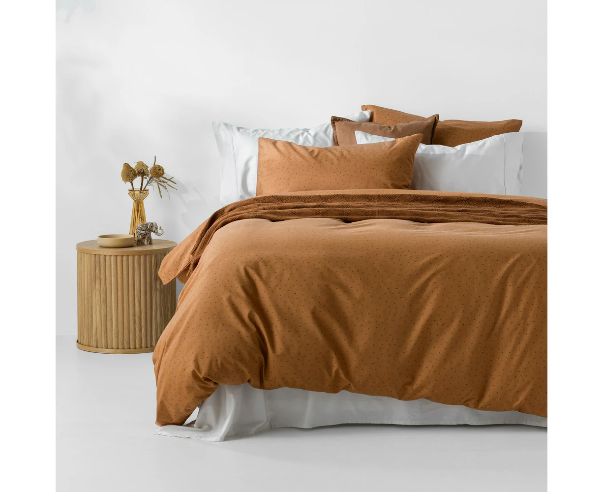 In2Linen Specks Quilt Cover Set | Copper Brown