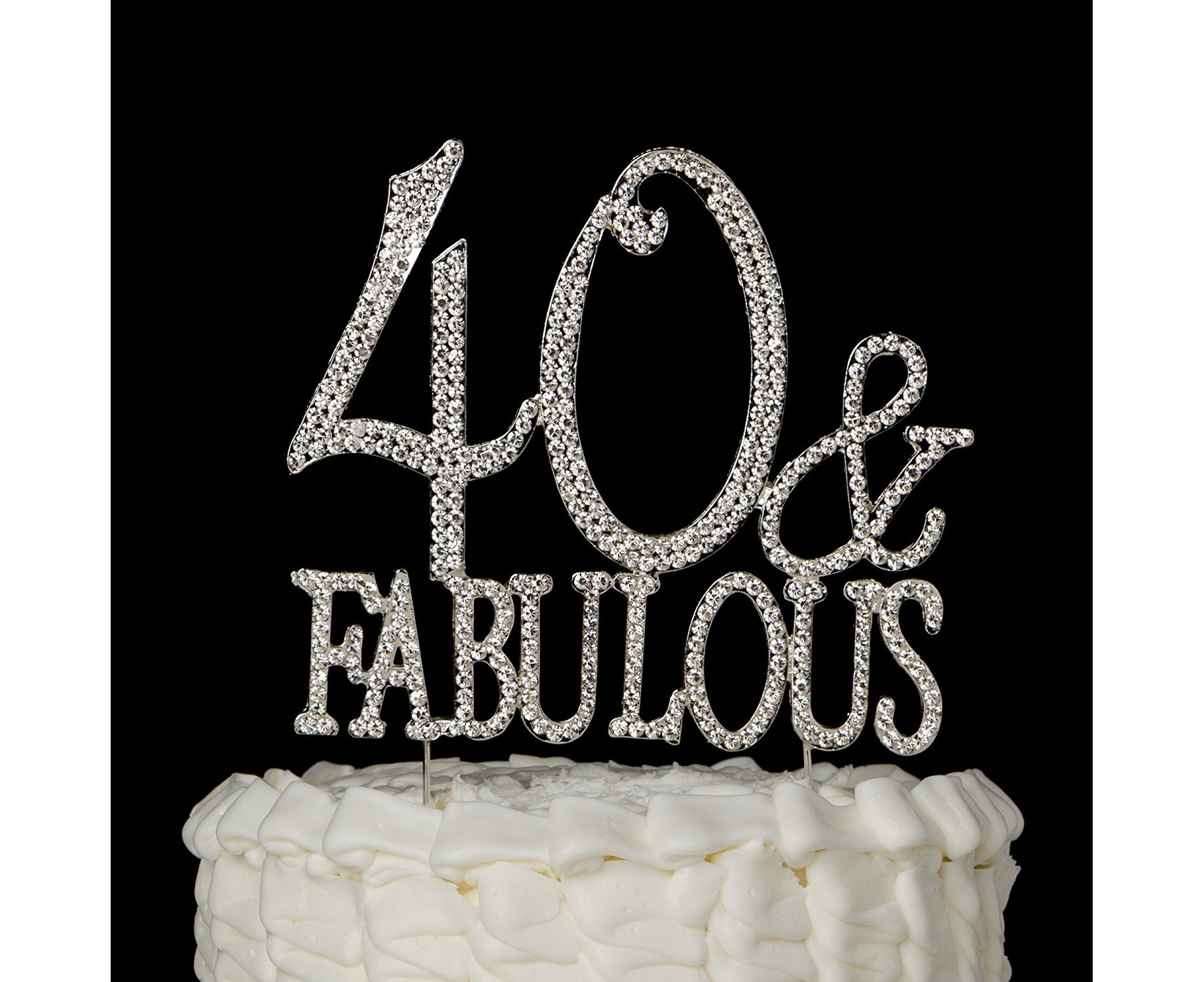 40 & Fabulous Cake Topper 40th Birthday Party Decor Many Colors Glitter  Picks Decorations Supplies Cake Accessory - AliExpress