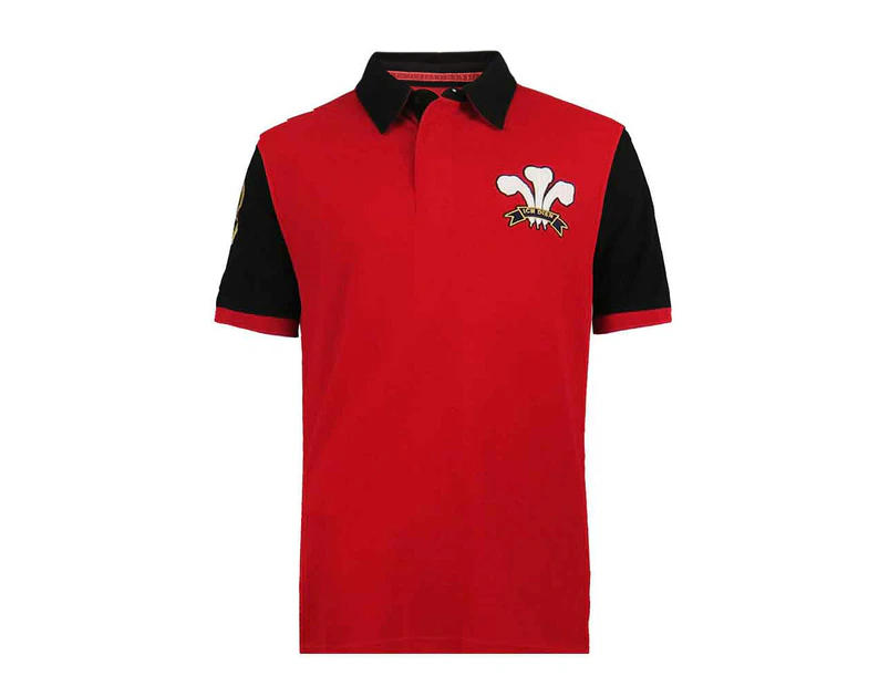 Wales Rugby Shirt Polo Vintage Style - Red