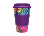 Luvin Life Eco Friendly & BPA Free Bamboo Travel Cup Roses 430 ml - Multicoloured