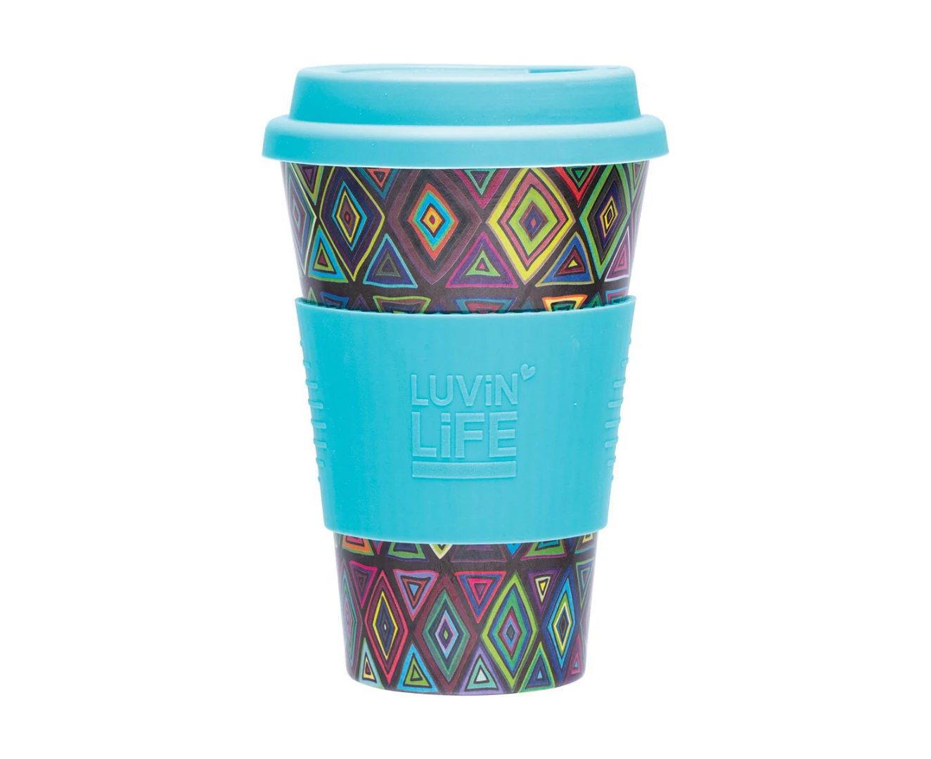 Luvin Life Eco Friendly & BPA Free Bamboo Travel Cup Retro 430 ml