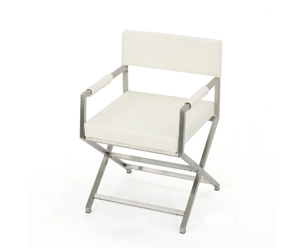 Rocklin White Leather Armchair