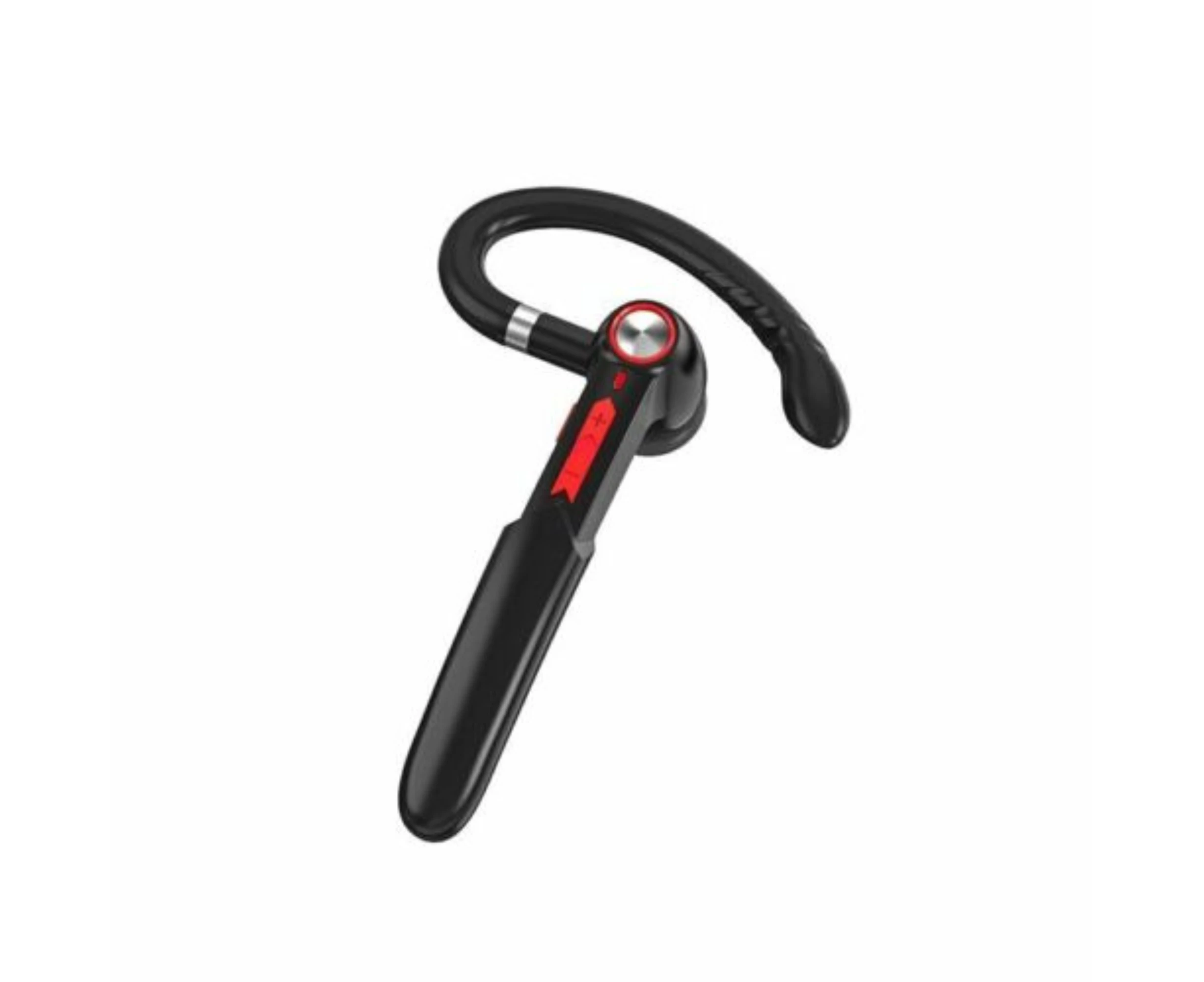 Bluetooth Wireless Earpiece Trucker Handsfree Earphone In Ear Earbud Headset - Black and Red