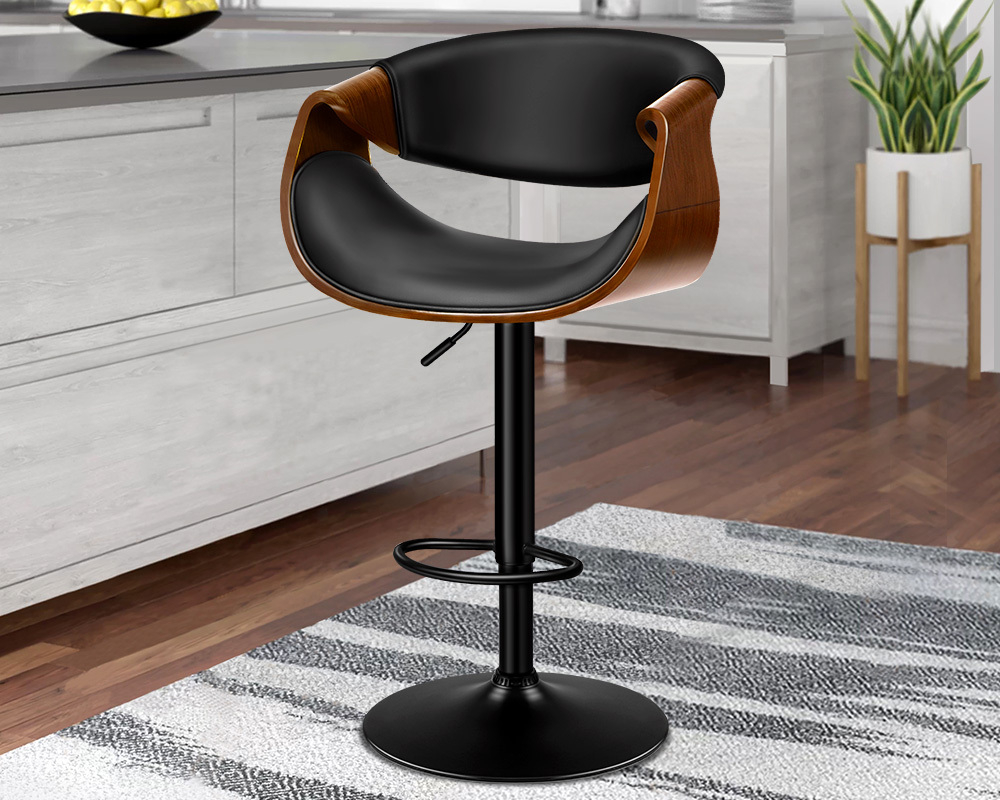 Alfordson X Bar Stool Kitchen Swivel Chair Wooden Leather Gas Lift Trice Catch Com Au