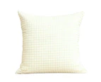 Corduroy Cushion Cover Velvet Plush Lounge Cushion Cover  - 45x45cm - White