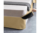PolyCotton Premium Quality Bed Skirt Bed Valance Corrugated Pattern - Beige