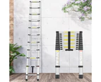 Advwin 3.2m Telescopic Ladder Portable Extension Aluminum Telescoping Ladder for Household and Outdoor Working Silver