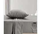 2000TC 4PCS Bed Sheet Set Single Double Queen King Fitted Pillowcases - Grey