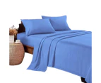 2000TC Egyptian Cotton Bed Flat Fitted Sheet Set Single Double Queen King Size - Ocean