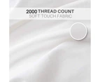 2000TC Egyptian Cotton Bed Flat Fitted Sheet Set Single Double Queen King Size - Black