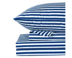 2000TC 4PCS Bed Sheet Set Single Double Queen King Fitted Pillowcases - Blue Stripes