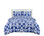 Quilt Cover Set Queen Cotton Doona Covers King Size Single Floral Duvet - Spring Time Blue