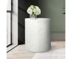 Levede Side Table Terrazzo Round End Tables Magnesia Outdoor Concrete Stool - Beige