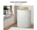 Levede Side Table Terrazzo Round End Tables Magnesia Outdoor Concrete Stool - Beige