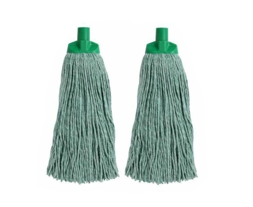 2X Green Redback Heavy Duty Mop Head Commercial Mop Refill 400G Cotton