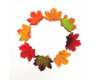 100 Pcs Artificial Maple Leaves For Natural Autumn Decorations - 13 Random Colors