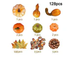 Fall Decoration Artificial Maple Set Leaves Of The Pumpkin Apple Harvest Cross 128pcs