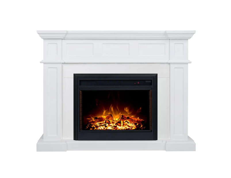 Hudson 2000w Electric Fireplace Heater White Mantel Suite With 30 Moonlight Insert