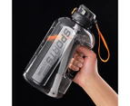 1500/2200ml Ergonomic Handgrip Large Capacity Sport Water Kettle One-Key Opening Transparent Soft Straw Sport Water Bottle for Indoor outdoor-Black - Black