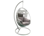 Havana Hanging Egg Chair In White With Stand - White - Egg Chairs