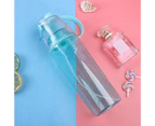 600ml Plastic Spray Cup Kettle Student Outdoor Sports Water Bottle with Straw-Green - Green