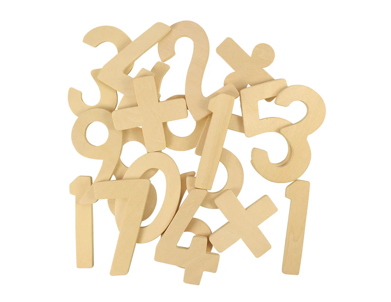 Bigjigs Toys Wooden 123 Drawing Templates - Numbers & Basic Math Symbols