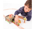 Bigjigs Rail Wooden T-Rex Through Tunnel Compatible Train Track Playset
