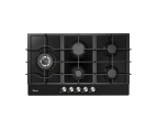 Midea 90cm Gas Glass Cooktop with 5 Burners Black