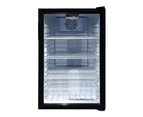 Kolner 130L Mini Bar Fridge Glass Door Beverage Cooler Refrigerator