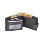 Melbourne- Mens Large Wallet Genuine Soft Leather RFID Protected - Black