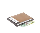 ZAID Wax RFID Genuine Veg Tanned Leather Slim Credit Card Wallet 4 Cards & Notes - Tan/Brown