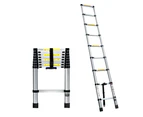 Giantz 2.6M Telescopic Ladder Aluminium Extension Extendable Steps Adjustable