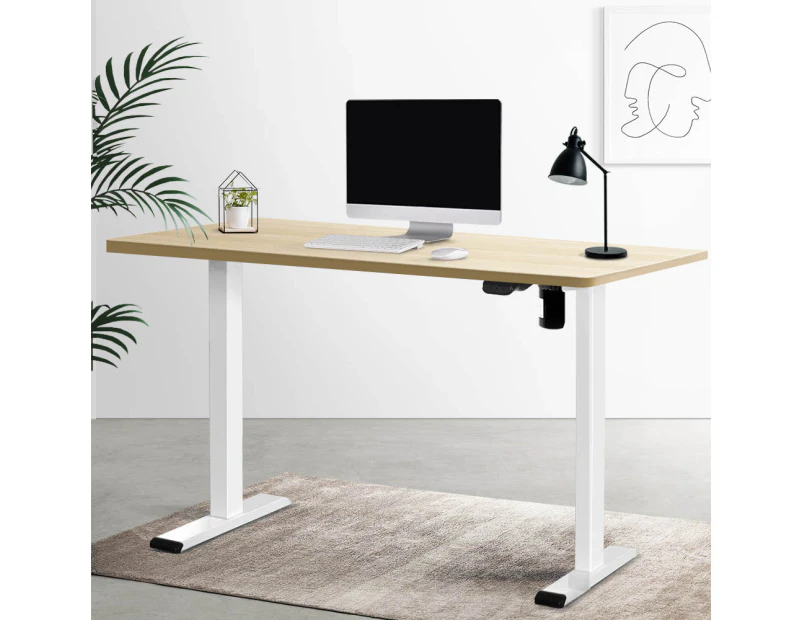 Artiss Standing Desk Motorised Sit Stand Desks White Oak 120CM