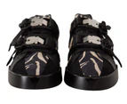 Dolce & Gabbana Black White Zebra Suede Rubber Sneakers Shoes