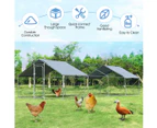 Costway 3x8x1.95m Chicken Coop Large Cage Run Walk-In Pet House Rabbit Hutch w/2 Roof Cover, Outdoor Yard Farm