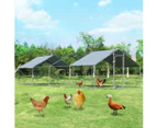 Costway 3x8x1.95m Chicken Coop Large Cage Run Walk-In Pet House Rabbit Hutch w/2 Roof Cover, Outdoor Yard Farm