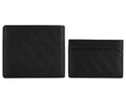 Hugo Boss 2-Piece Emblem Bifold & Card Wallet Gift Set - Black