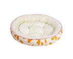 Warm Dog Bed, Reversible Autumn/Winter Oval Pet Bed, Size: XL, Yellow/White