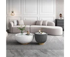 Skye Coffee Table Set/Ceramic top/PU Leather Upholstery/Modern
