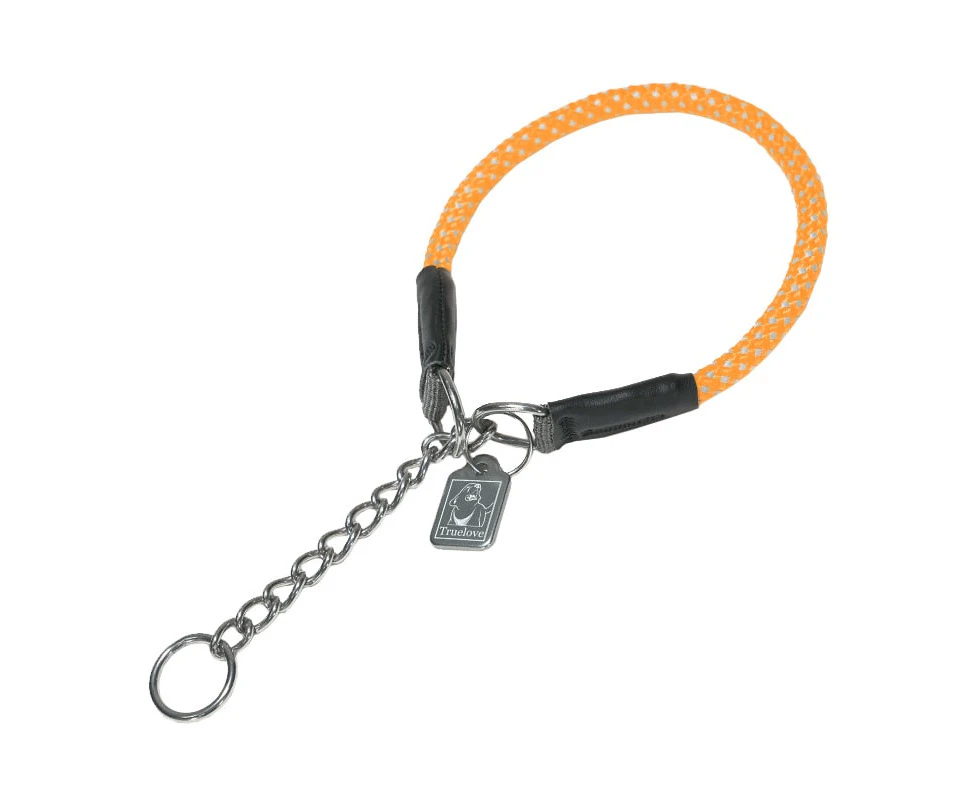 Leather Wrapped Outdoor Dog Collar - Orange