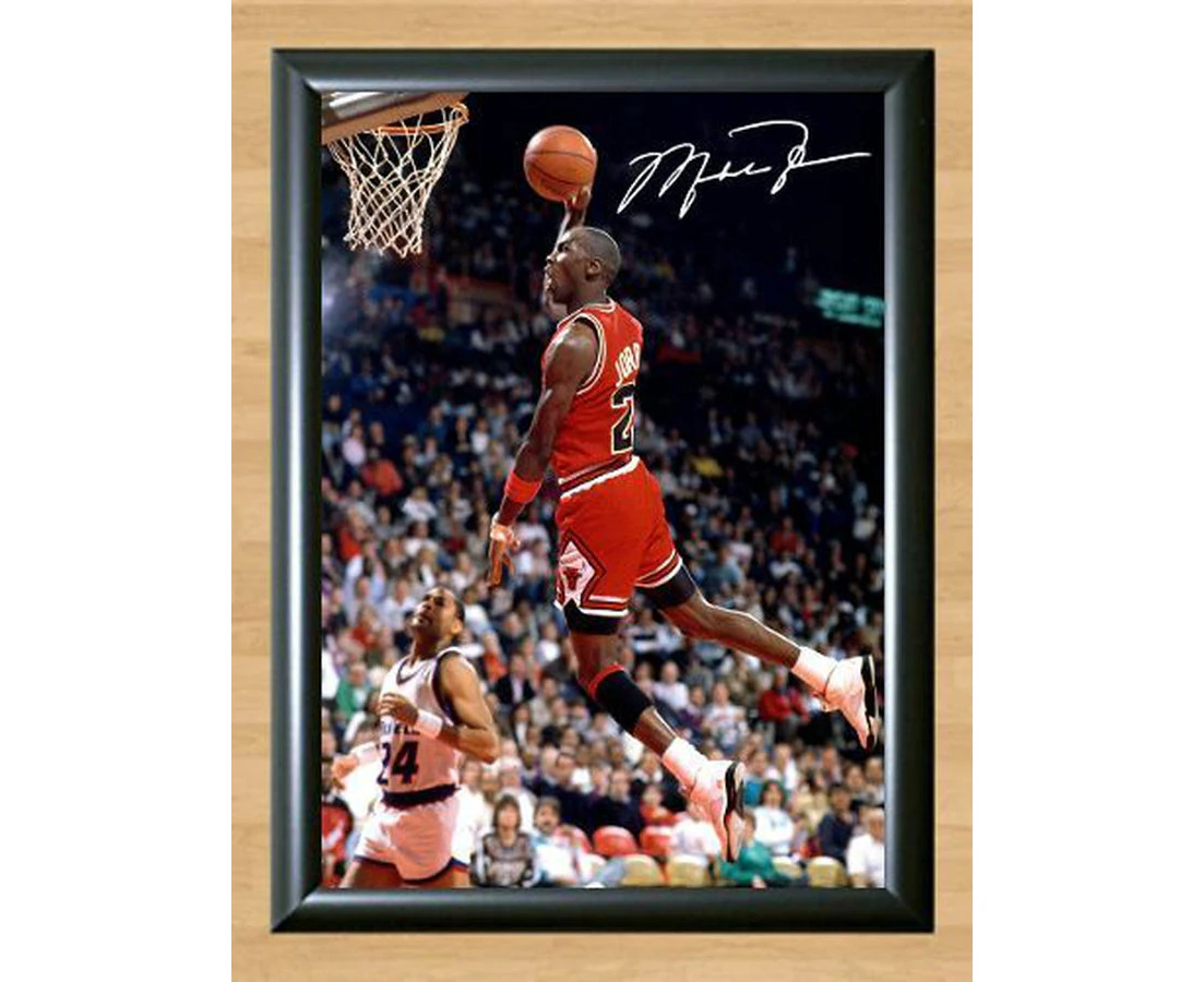 Michael Jordan in your face Signed Autographed Photo Poster Memorabilia A4