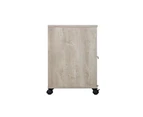 Elle Office Storage Mobile Pedestal Storage Cabinet W/ Open Shelf - Washed Grey